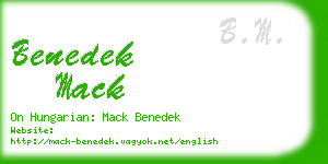 benedek mack business card